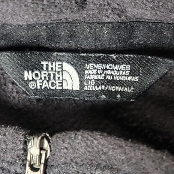 The North Face Mens Quarter Zip Size L Pullover Gray Fleece Lining Logo Good - Picture 3 of 12